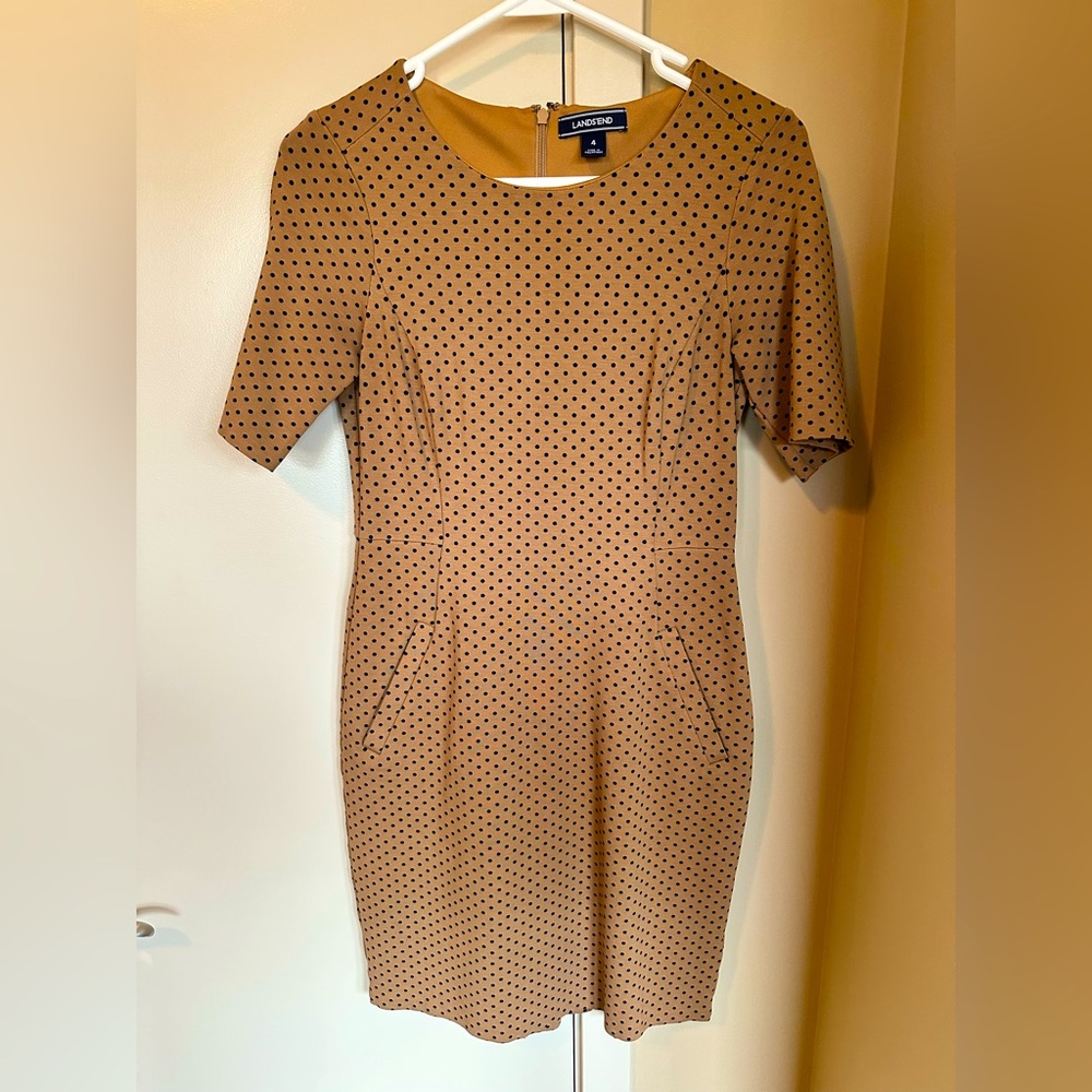 Lands End Brown Polka Dot dress size 4